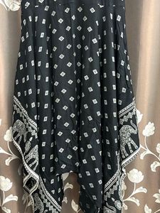 Fusion Printed Black Kurta