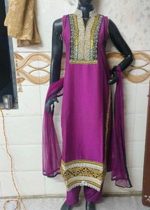 New Purpel Indan Outfit Kurta Set Long