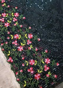 Partywear Sequence Saree Attached With Blouse