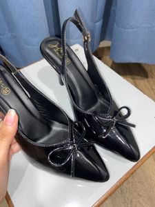 bow slingback stiletto heels