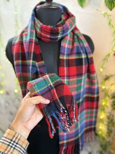 RL Authentic Plaid Scarf with Fringe