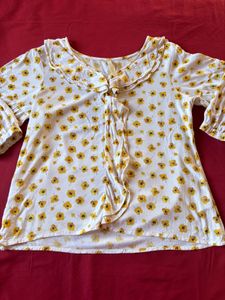 Floral Print Ruffle Top