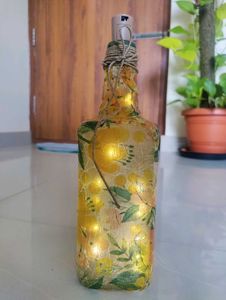 Floral Upcycled Bottle Lamp