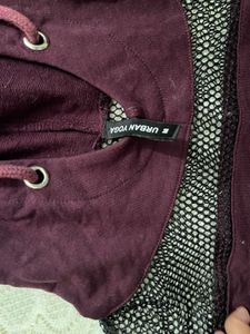 Maroon Pourquoi Pas? Mesh Detail Hoodie