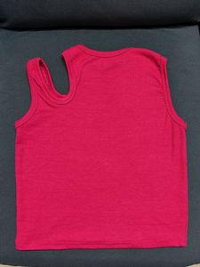 Stylish Pink Cut-out Crop Top