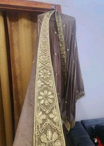 Grey Organza 3piece Suit