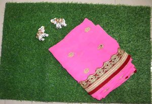 Pink Embroidered Saree