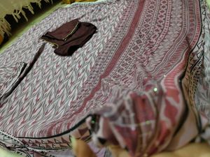 Printed Saree With Stone Work