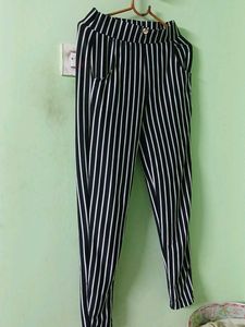 Black Strips Trouser