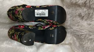 Branded Beyond Floral High Block Heels 3 Inches