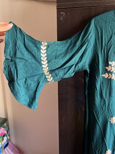 Elegant Green Embroidered Kurta Gown