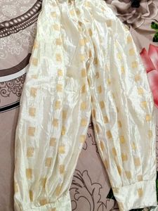 Vintage Cream & Gold Patterned Pant ( Salwar )