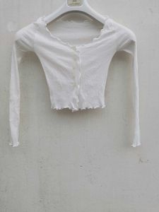 White Ribbed Top.