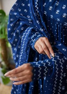 Blue Printed Kurti with Dupatta