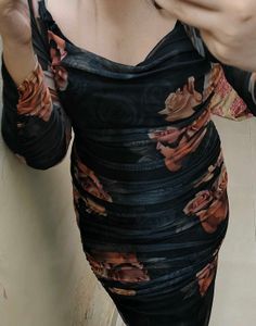Floral Mesh Bodycon Dress