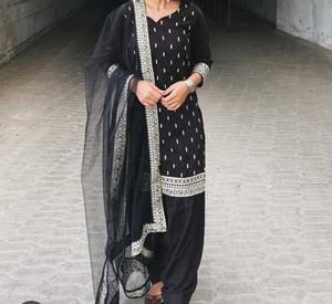 Elegant Black Patiyala Salwar Suit