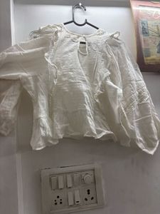 Ruffle White Top