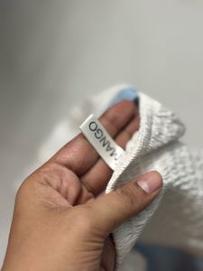 Cute Blue &amp; White Puff Sleeve Top