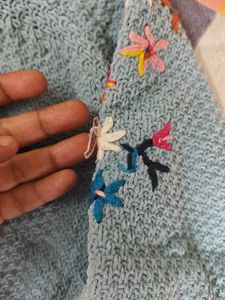 Embroidered Blue Sweater for girls | 5-6 years