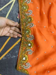 Beautiful Orange Colour Saree🧡
