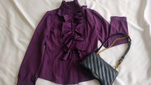 Purple Ruffle Blouse
