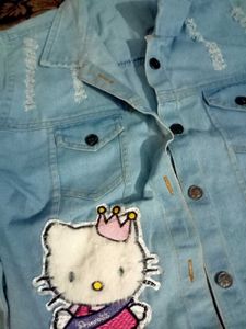 Cute Denim Jacket - Hello Kitty