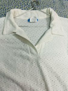 White Eyelet Crop Top