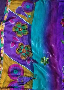 Floral Print  chanderi Silk.