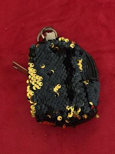 Sequin Rose Coin Pouch Keychain