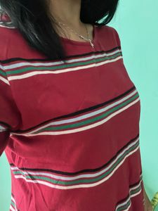 Elbow Length Red Top