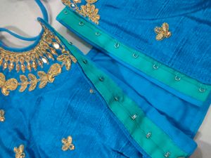 Turquoise Embroidered Blouse