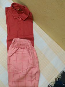 New Rust Colour Shirt And Checked Pant