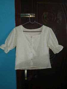 White Eyelet top