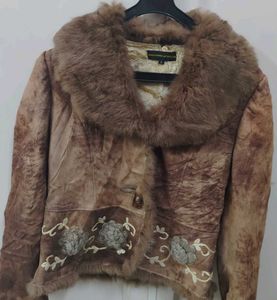 Fur Collar Embroidered Jacket