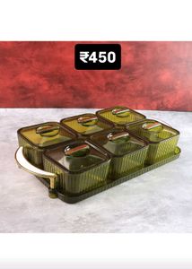 Vintage Olive Green Relish Server Set
