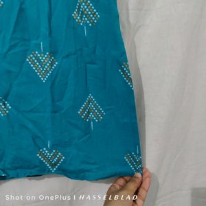 Teal Printed Kurti