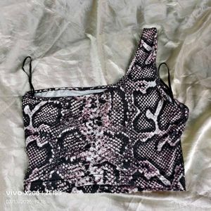 20137. Snakeskin Print Crop Top