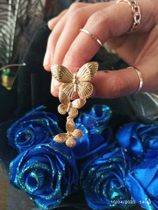 Elegant Gold-Plated Butterfly Dangle Earrings