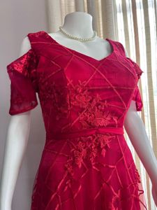Luxe Organza Lace Embellished Gown