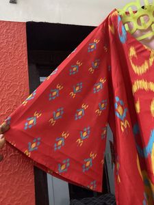 Red Ikat Print Dress