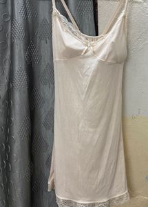 White Lace Trim Cami Dress