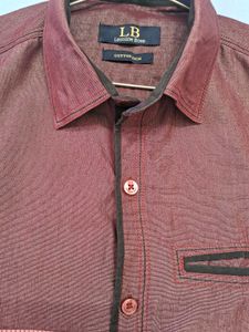 Burgundy Cotton Rich Dress Shirt