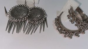 Silver Tone Jhumka Earrings