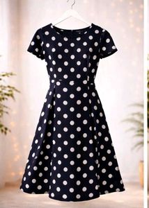 Navy Polka Dot Dress