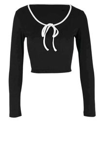 SAVANA Chic Black bow front Crop Top(UNUSED)