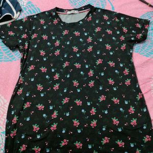 Floral Print T-Shirt Dress (XXL)