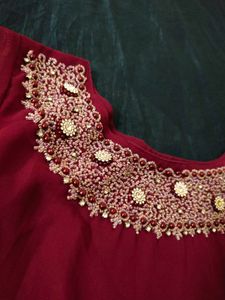 Handworked Grape Colour Dress