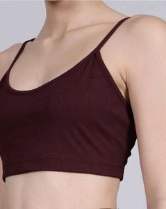 Sleeveless Ribbed Wine Crop Cami Top with Short