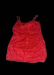 Red Lace Slip Dress