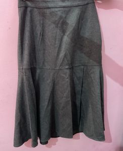 Gray Midi Skirt
